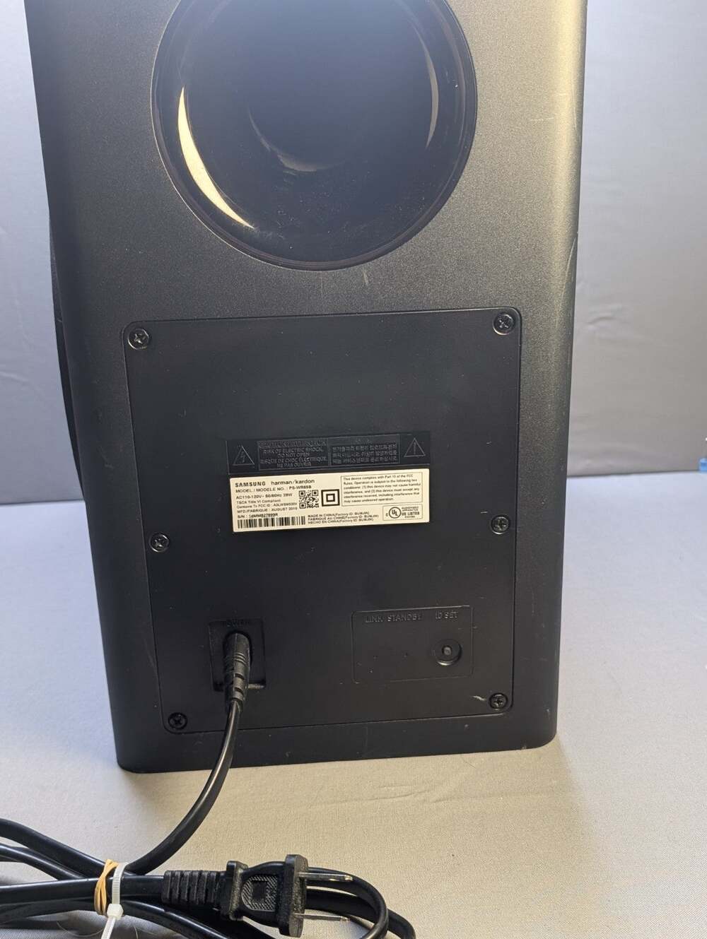 Samsung Harman Kardon PS-WR65B SubwooferOnly Powers On Sound Untested Parts...